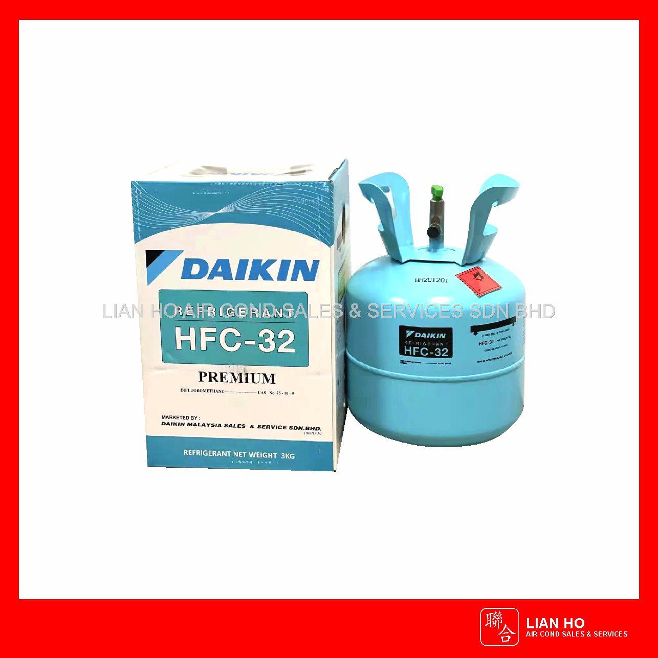 DAIKIN Refrigerant Gas R32 Gas 3kg/cylinder - Lian Ho Air Cond